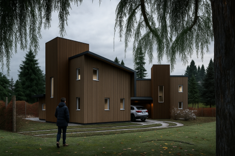 Casa modelo Campanario, vivienda en panel SIP llave en mano en Bariloche